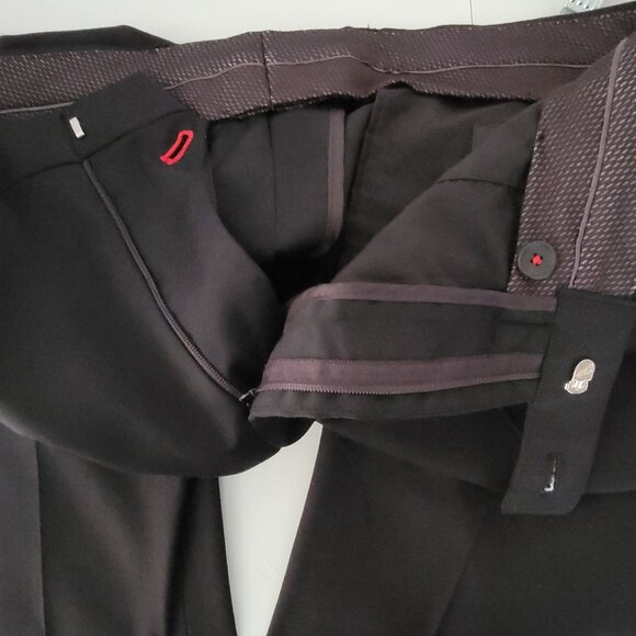 Awearness Kenneth Cole Mens Dress Pants Size 34 Flat Front Awear-Tech Black - Picture 10 of 12